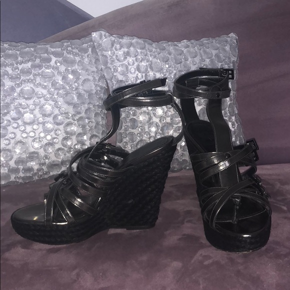 Burberry wedges in black / metallic size 9 - Picture 3 of 9
